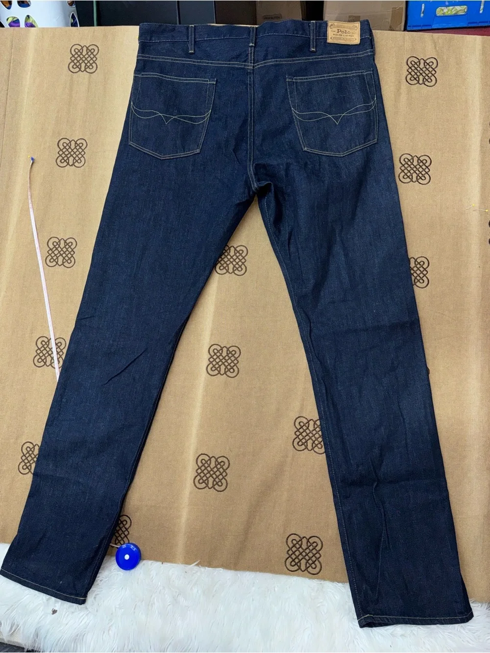 Polo Ralph Lauren The Varick Slim Straight Jeans In Dark Blue Size 40x36